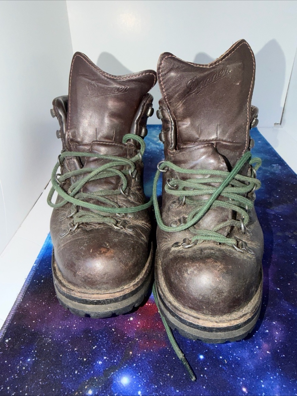 Danner Brown Leather Hiking Boots with Green Laces